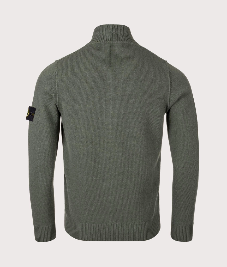 Stone Island Mens Button Neck Lambswool Jumper